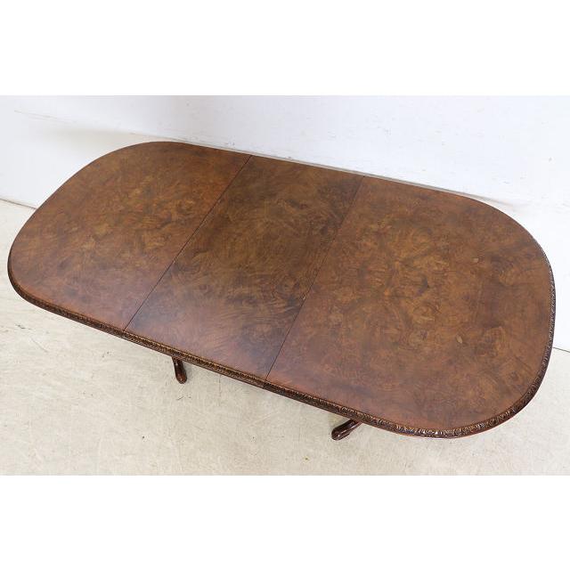 dt-2　1960年代イギリス製ビンテージ ウォルナット クイーンアンスタイル ペデスタル ダイニングテーブル 二本脚 食卓 |  | 15