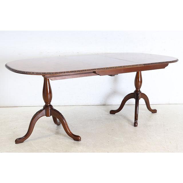 dt-2　1960年代イギリス製ビンテージ ウォルナット クイーンアンスタイル ペデスタル ダイニングテーブル 二本脚 食卓 |  | 19