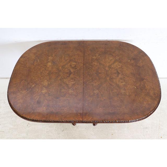 dt-2　1960年代イギリス製ビンテージ ウォルナット クイーンアンスタイル ペデスタル ダイニングテーブル 二本脚 食卓 |  | 05