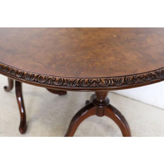 dt-2　1960年代イギリス製ビンテージ ウォルナット クイーンアンスタイル ペデスタル ダイニングテーブル 二本脚 食卓 |  | 06