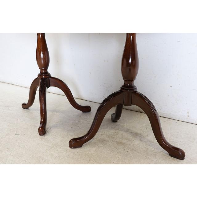 dt-2　1960年代イギリス製ビンテージ ウォルナット クイーンアンスタイル ペデスタル ダイニングテーブル 二本脚 食卓 |  | 07