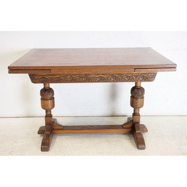 dt-8　1960年代イギリス製ビンテージ　オーク　Jaycee　ジェイシ―　ドロップリーフ　ダイニングテーブル　ドローリーフテーブル　伸長式 | 