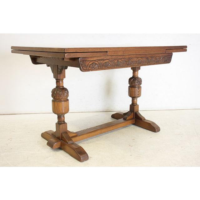 dt-8　1960年代イギリス製ビンテージ　オーク　Jaycee　ジェイシ―　ドロップリーフ　ダイニングテーブル　ドローリーフテーブル　伸長式 |  | 16