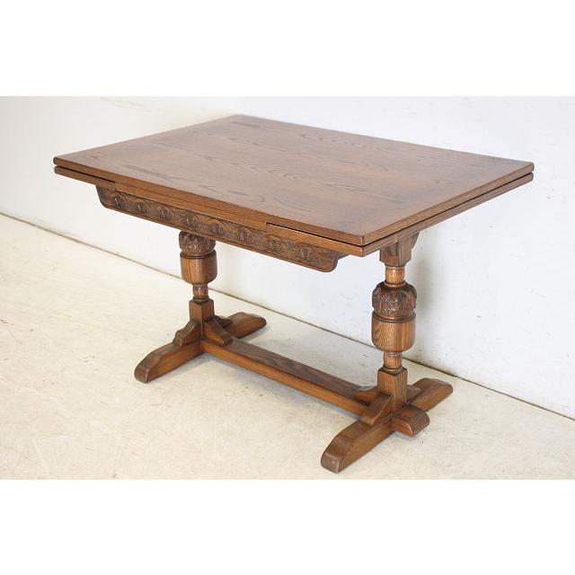 dt-8　1960年代イギリス製ビンテージ　オーク　Jaycee　ジェイシ―　ドロップリーフ　ダイニングテーブル　ドローリーフテーブル　伸長式 |  | 02