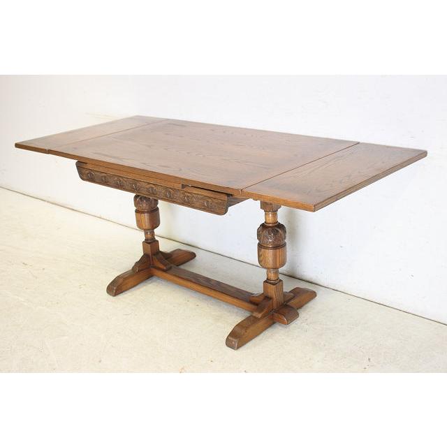 dt-8　1960年代イギリス製ビンテージ　オーク　Jaycee　ジェイシ―　ドロップリーフ　ダイニングテーブル　ドローリーフテーブル　伸長式 |  | 05