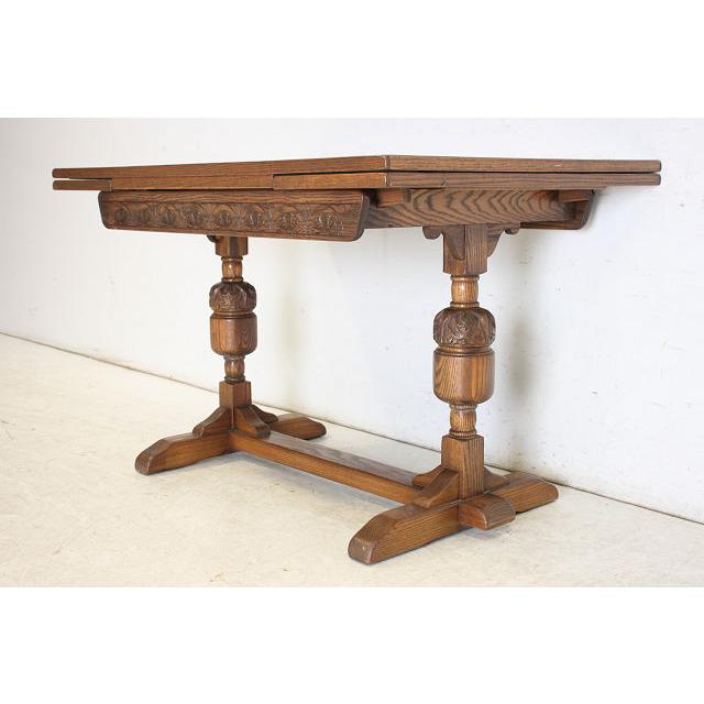 dt-8　1960年代イギリス製ビンテージ　オーク　Jaycee　ジェイシ―　ドロップリーフ　ダイニングテーブル　ドローリーフテーブル　伸長式 |  | 07