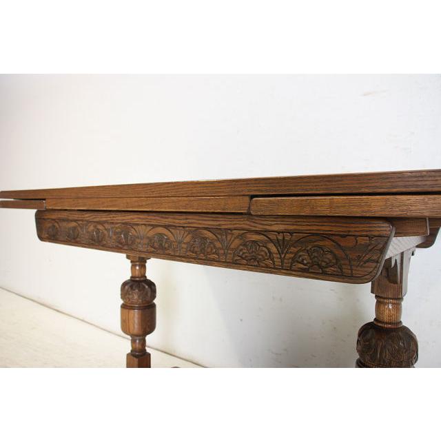 dt-8　1960年代イギリス製ビンテージ　オーク　Jaycee　ジェイシ―　ドロップリーフ　ダイニングテーブル　ドローリーフテーブル　伸長式 |  | 09