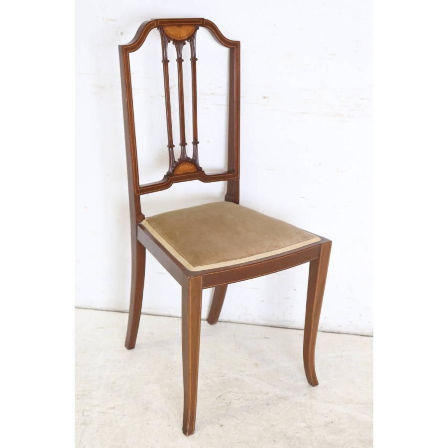 英国アンティーク家具 1910年代 マホガニー材 エドワーディアン様式 象嵌細工（インレイ） サロンチェア ダイニングチェア 英国製 (G-15) |  | 09