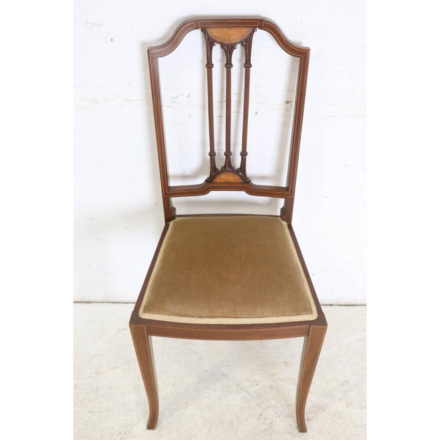英国アンティーク家具 1910年代 マホガニー材 エドワーディアン様式 象嵌細工（インレイ） サロンチェア ダイニングチェア 英国製 (G-15) |  | 03