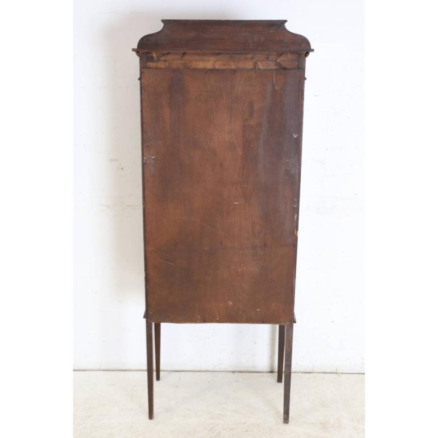 英国アンティーク家具 英国製 1910年代 エドワーディアン マホガニー材 インレイド ガラスキャビネット コレクションケース 飾り棚 (G-40) |  | 10