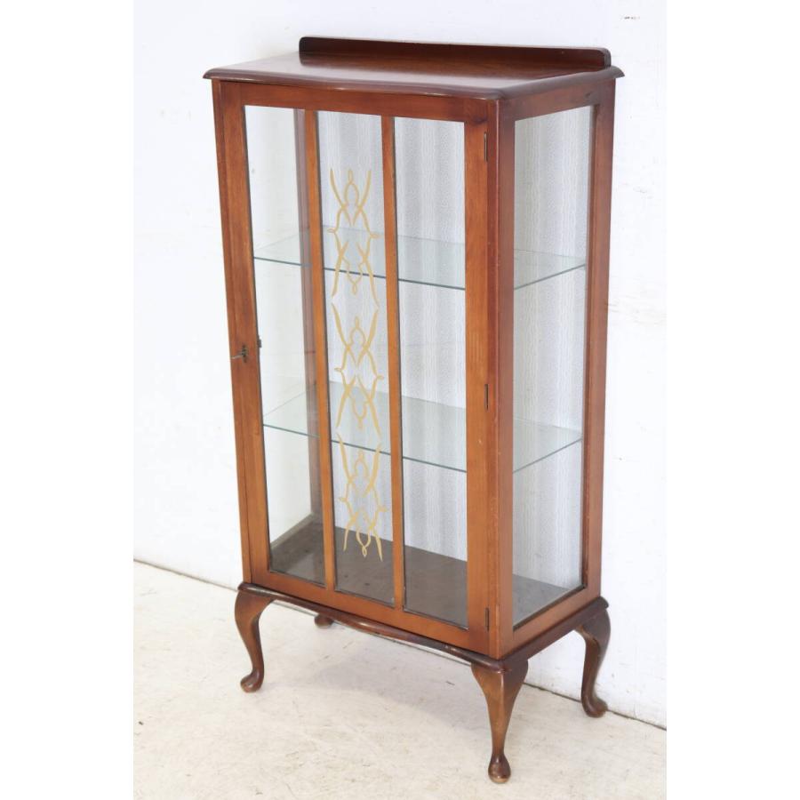 英国アンティーク家具 1930年代 マホガニー材 アールデコ様式 ガラスキャビネット ショーケース コレクションケース 猫脚 飾り棚 英国製 (G-8) |  | 02