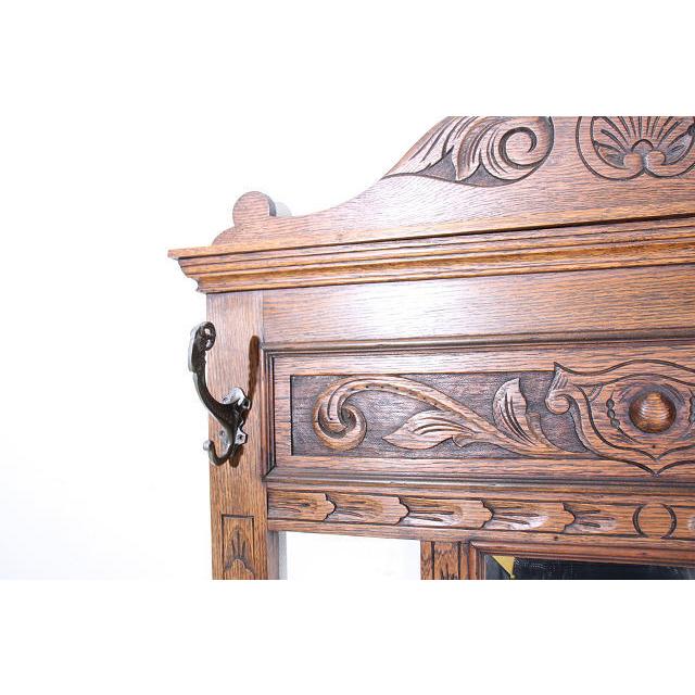 hs-6　1890年代 イギリス製 アンティーク　ビクトリアン　オーク　鏡付き　ホールスタンド　コートハンガー |  | 12