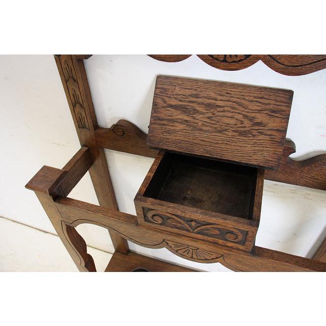 hs-6　1890年代 イギリス製 アンティーク　ビクトリアン　オーク　鏡付き　ホールスタンド　コートハンガー |  | 14