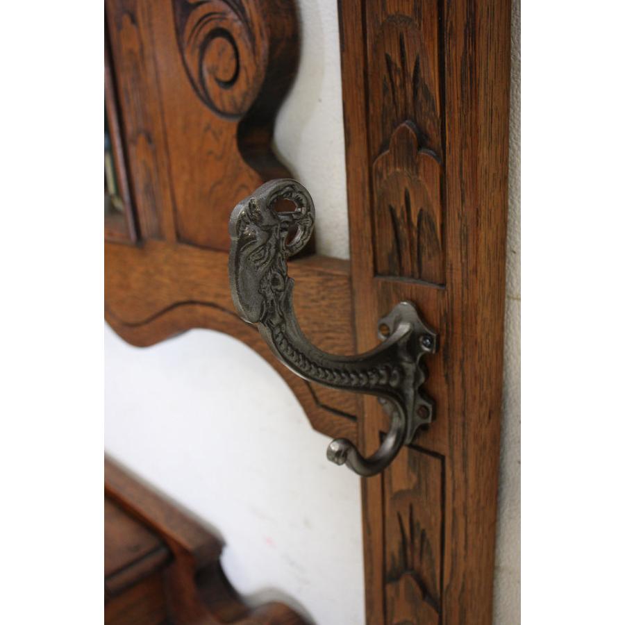 hs-6　1890年代 イギリス製 アンティーク　ビクトリアン　オーク　鏡付き　ホールスタンド　コートハンガー |  | 16