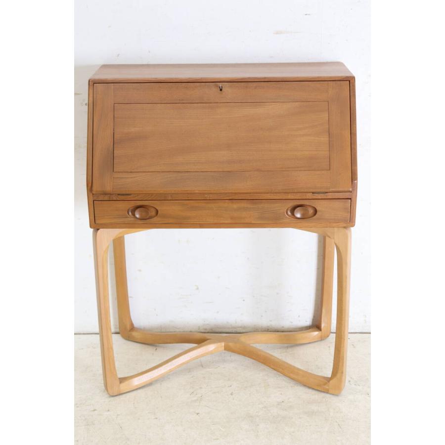 【ERCOL アーコール】英国製 ヴィンテージ ライティングデスク エルム×ビーチ材 ミッドセンチュリー イングランド 書斎机 (md-45) |  | 02