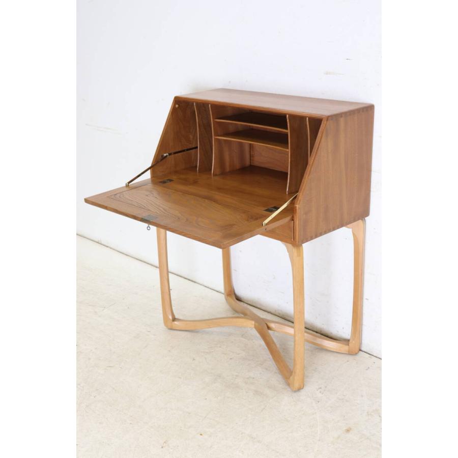 【ERCOL アーコール】英国製 ヴィンテージ ライティングデスク エルム×ビーチ材 ミッドセンチュリー イングランド 書斎机 (md-45) |  | 04