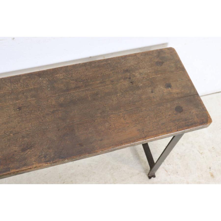 1940〜1950年代頃 フレンチ アンティーク アイアンベンチ 作業台 古材 木製 ベンチ 花台 店舗什器 工業系 フランス インダストリアル md-50 |  | 06
