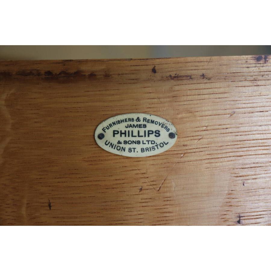 【衣装タンス】 1940年代イギリス製アンティーク オーク ゴシック ワードローブ 食器棚 JAMES PHILLIPS & SONS LTD UNION ST. BRISTOL (md-5) |  | 10