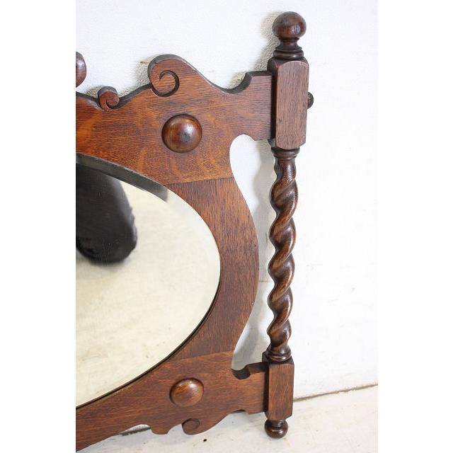 mr-2　1920年代イギリス製アンティーク　ヴィクトリアン　オーク　バリーシュガーツイスト　ウォールミラー　壁掛け鏡 |  | 10