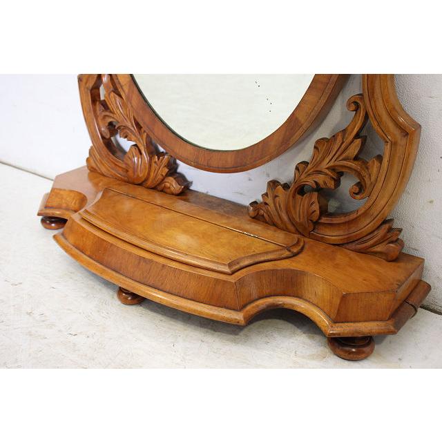 mr-7　1890年代 イギリス製 アンティーク　ビクトリアン　ウォルナット　テーブルミラー　卓上鏡　スタンディングミラー　大型鏡 |  | 11