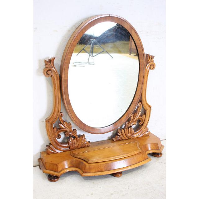 mr-7　1890年代 イギリス製 アンティーク　ビクトリアン　ウォルナット　テーブルミラー　卓上鏡　スタンディングミラー　大型鏡 |  | 15