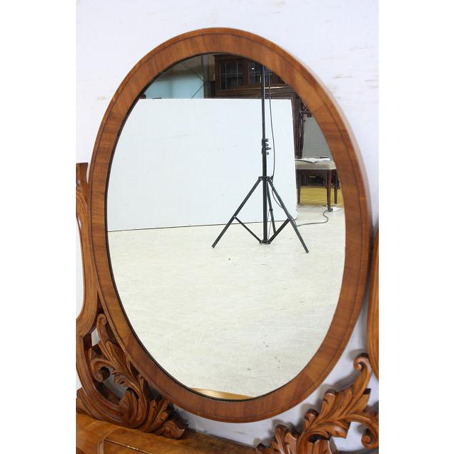 mr-7　1890年代 イギリス製 アンティーク　ビクトリアン　ウォルナット　テーブルミラー　卓上鏡　スタンディングミラー　大型鏡 |  | 08