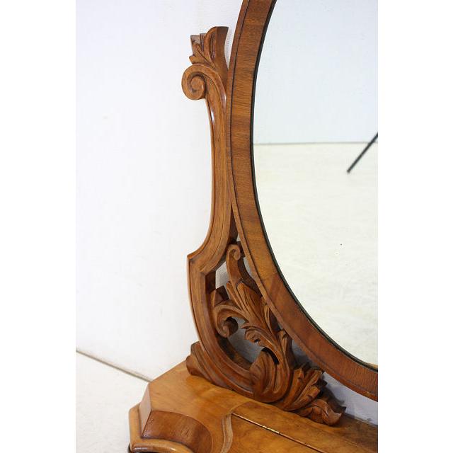 mr-7　1890年代 イギリス製 アンティーク　ビクトリアン　ウォルナット　テーブルミラー　卓上鏡　スタンディングミラー　大型鏡 |  | 09