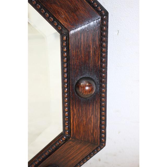 mr-9　1930年代イギリス製アンティーク　オーク　八角　彫刻　壁掛け鏡　ウォールミラー　 |  | 05