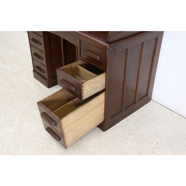 nd-10　1890年代イギリス製アンティーク　オーク　ビクトリアン　ロールトップデスク　ニーホールデスク　書斎机 |  | 14