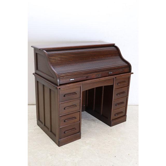 nd-10　1890年代イギリス製アンティーク　オーク　ビクトリアン　ロールトップデスク　ニーホールデスク　書斎机 |  | 17