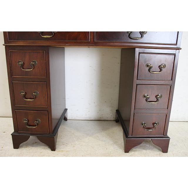 nd-14　1970年代 イギリス製 ビンテージ　マホガニー　ジョージアンスタイル　レザートップ　スモール　ニーホールデスク　机 |  | 12