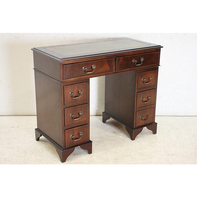 nd-14　1970年代 イギリス製 ビンテージ　マホガニー　ジョージアンスタイル　レザートップ　スモール　ニーホールデスク　机 |  | 17