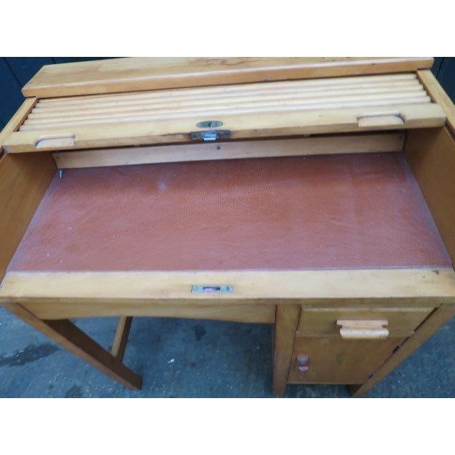 【送料無料】次回入荷予定｜1940年代 イギリス製 アンティーク ロールトップ スモールデスク オーク材 蛇腹式 書斎机＜商品番号nd-1＞ |  | 01