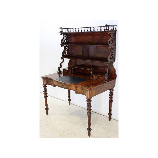 nd-2　1880年代イギリス製 アンティーク　ビクトリアン　ウォルナット　オープン　デスク　机　ライティングテーブル | 
