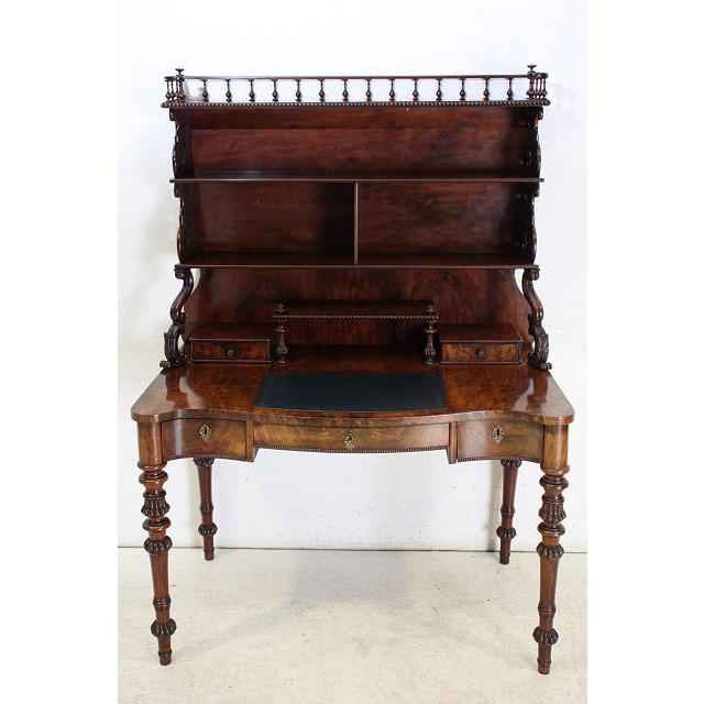 nd-2　1880年代イギリス製 アンティーク　ビクトリアン　ウォルナット　オープン　デスク　机　ライティングテーブル |  | 02