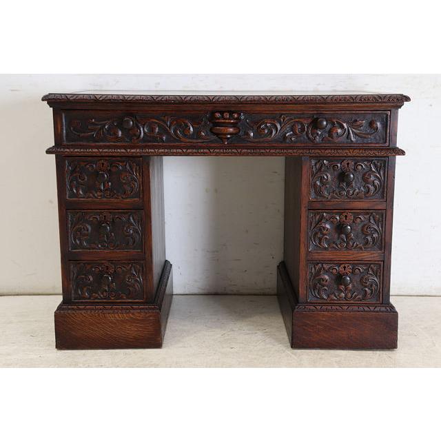 37441★英国 アンティーク 両袖 デスク オーク 書斎 机 クラシック 37441☆英国 アンティーク 両袖 デスク オーク 書斎 机