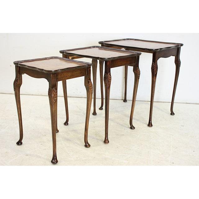 nt-8　1930年代イギリス製アンティーク　ウォルナット　クイーンアンスタイル　ネストテーブル |  | 01