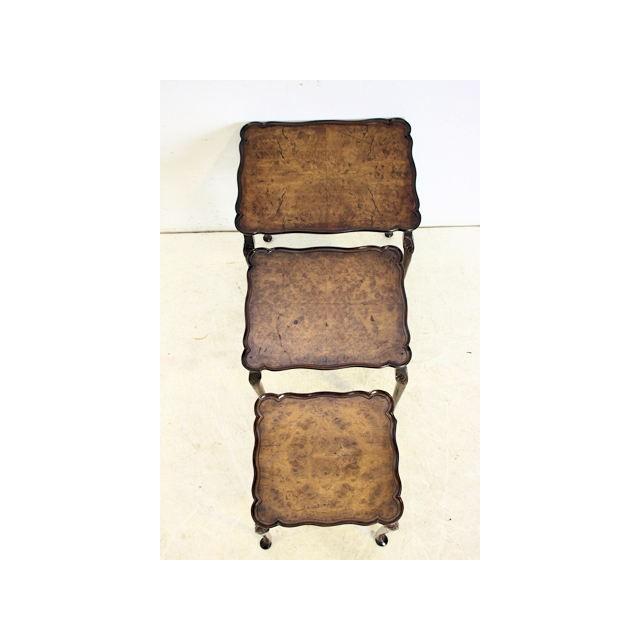 nt-8　1930年代イギリス製アンティーク　ウォルナット　クイーンアンスタイル　ネストテーブル |  | 02