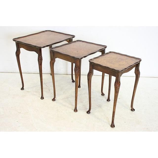 nt-8　1930年代イギリス製アンティーク　ウォルナット　クイーンアンスタイル　ネストテーブル |  | 04