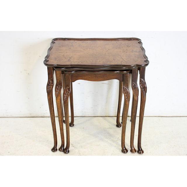 nt-8　1930年代イギリス製アンティーク　ウォルナット　クイーンアンスタイル　ネストテーブル |  | 05