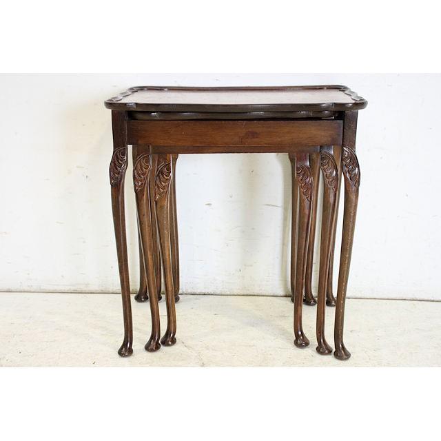 nt-8　1930年代イギリス製アンティーク　ウォルナット　クイーンアンスタイル　ネストテーブル |  | 06