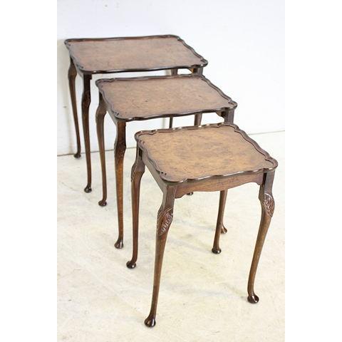 nt-8　1930年代イギリス製アンティーク　ウォルナット　クイーンアンスタイル　ネストテーブル |  | 07