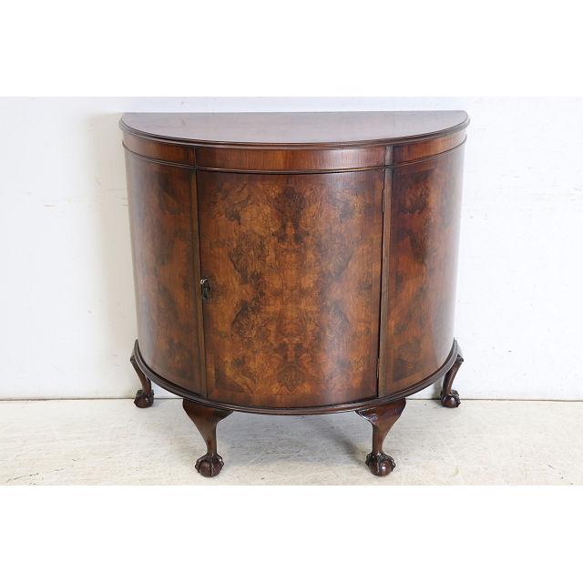 sb-1　1930年代イギリス製アンティーク　ビクトリアンスタイル　ウォルナット　ボウルクロウフット　ハーフムーン　サイドボード　収納家具 |  | 01