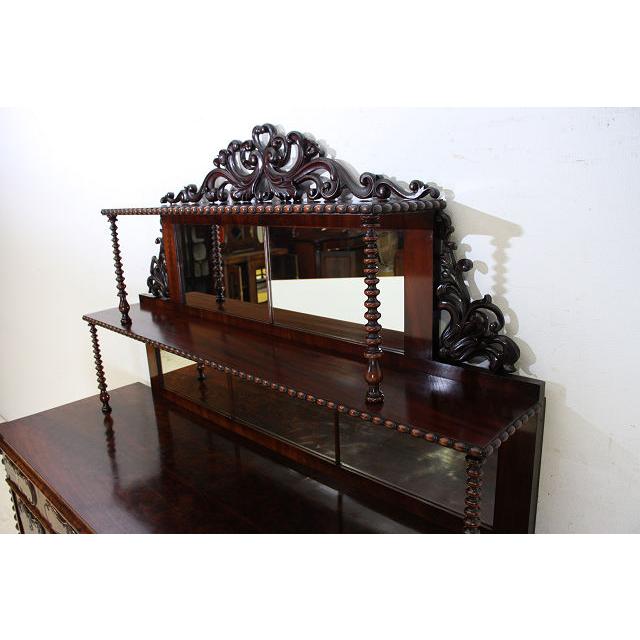 sb-2　1880年代イギリス製アンティーク　ビクトリアン　マホガニー&オーク　ミラーバック　サイドボード |  | 10