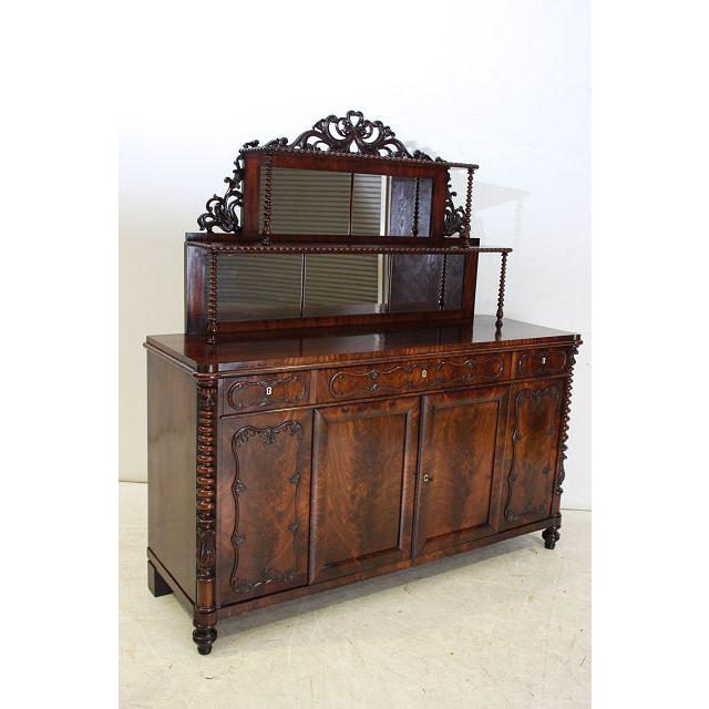 sb-2　1880年代イギリス製アンティーク　ビクトリアン　マホガニー&オーク　ミラーバック　サイドボード |  | 18