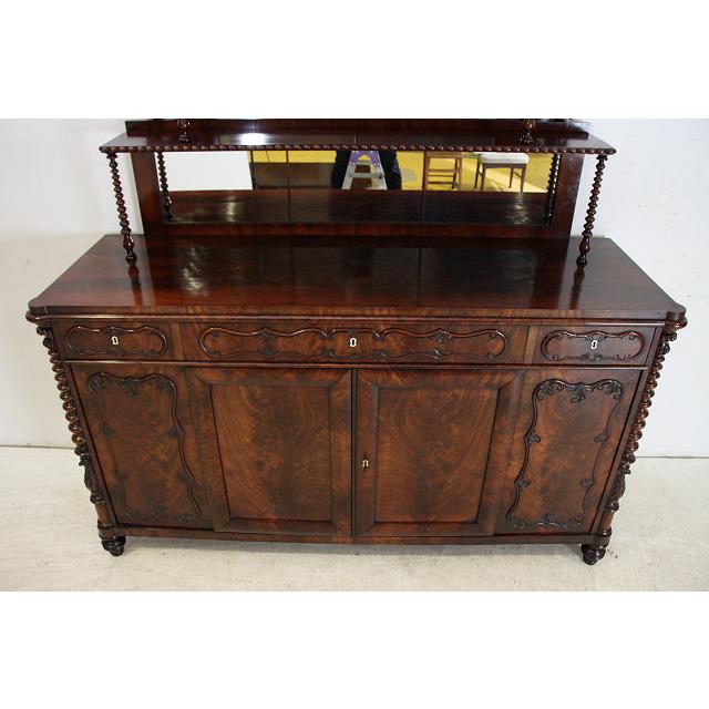 sb-2　1880年代イギリス製アンティーク　ビクトリアン　マホガニー&オーク　ミラーバック　サイドボード |  | 04