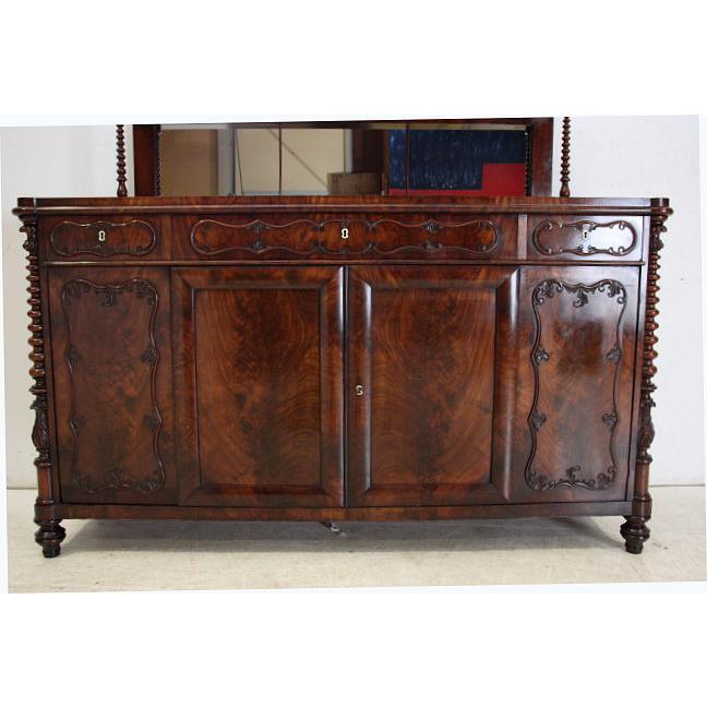 sb-2　1880年代イギリス製アンティーク　ビクトリアン　マホガニー&オーク　ミラーバック　サイドボード |  | 05