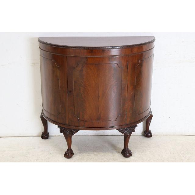 sb-3　1930年代イギリス製アンティーク ビクトリアン様式 ウォルナット ボウルクロウフット カブリオーレ ハーフムーン サイドボード 収納家具 店舗什器 |  | 01