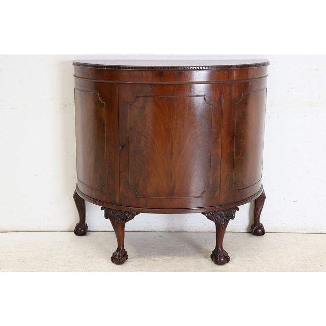 sb-3　1930年代イギリス製アンティーク ビクトリアン様式 ウォルナット ボウルクロウフット カブリオーレ ハーフムーン サイドボード 収納家具 店舗什器 |  | 03