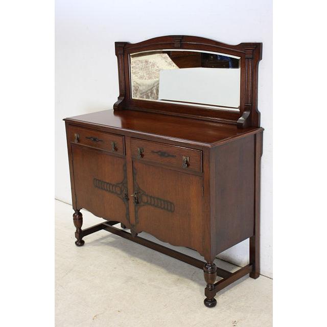 sb-9　1930年代イギリス製アンティーク　オーク　ミラーバック　サイドボード　バッフェ　リビング収納家具 |  | 02